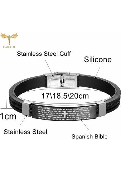 18.5cm Tarzı Altın Bileklik Hristiyan Takı Kitap Harf Bilezik Isa Çarmıh Bilezikleri Özel Uzunluk Silikon Bilezik Paslanmaz Çelik Kadın Erkek El Kemer (Yurt Dışından) fırsatları
