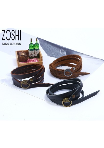 H22230 Zoshı Yeni Moda Kahverengi Deri Bilezik Rahat Retro Çok Katmanlı Bilezik Bayanlar Erkekler Şıklık Stil Bilezikler Boho Takı (Yurt Dışından)