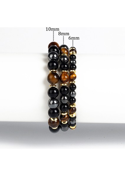 No.31 Tarzı No.22 Boyutu Doğal Kaplan Gözü Obsidyen Hematit Boncuklu Bileklik Erkekler Için Manyetik Sağlık Koruma Kadınlar Ruh Takı Hediye Pulsera Hombre (Yurt Dışından)