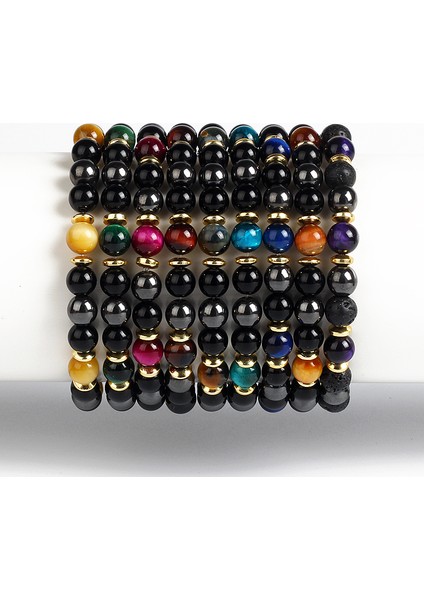 No.31 Tarzı No.22 Boyutu Doğal Kaplan Gözü Obsidyen Hematit Boncuklu Bileklik Erkekler Için Manyetik Sağlık Koruma Kadınlar Ruh Takı Hediye Pulsera Hombre (Yurt Dışından)