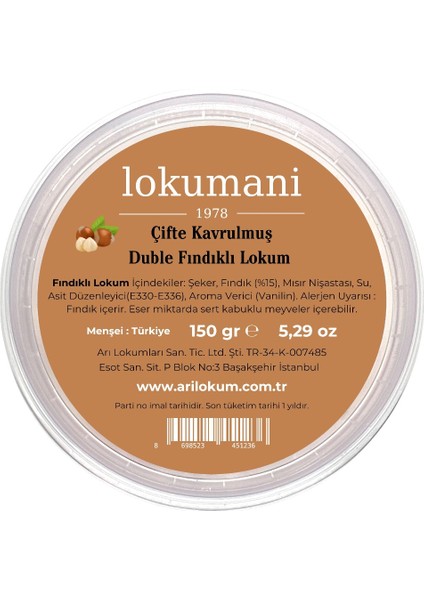 Çifte Kavrulmuş Duble Fındıklı Lokum 150 gr