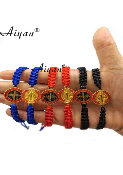 Kare Mavi Mary 12 Parça San Judas ve Meryem Isa Aziz Benedikt Alaşım ve Ahşap El Örgülü Bilezikler Hediye ve Dua Olarak Kullanılabilir (Yurt Dışından) indirimleri