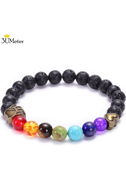 Çakra Bilezik-6 8mm Kaplan Gözü Boncuk Bileklik Doğal Taş 7 Çakra Bilezikleri Yoga Denge Boncukları Buddha Dua Esnek Bilezik Erkekler ve Kadınlar Için (Yurt Dışından)