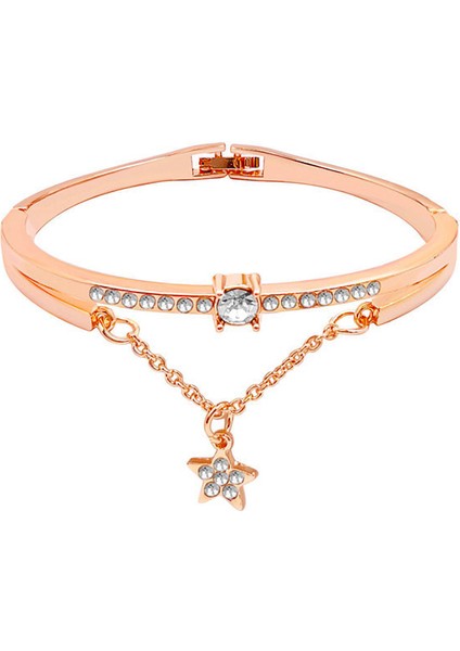 22CM Tarzı Altın Lüks Ünlü Takılar Gül Altın Paslanmaz Çelik Bilezikler Kadın Kalp Bilezikler Sonsuza Kadar Aşk Şans Bileziği Kadınlar Için (Yurt Dışından)