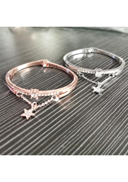 22CM Tarzı Altın Lüks Ünlü Takılar Gül Altın Paslanmaz Çelik Bilezikler Kadın Kalp Bilezikler Sonsuza Kadar Aşk Şans Bileziği Kadınlar Için (Yurt Dışından) modelleri