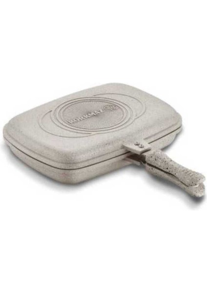 A1469-1 Duplo Kapaklı Tava 34 cm Bej