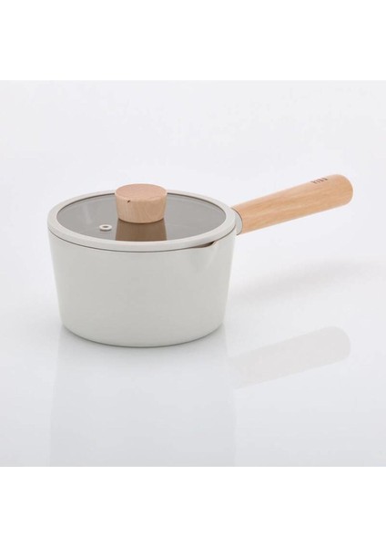 Fika Alüminyum Döküm Süt Tavası Cam Kapaklı 16 cm Bej