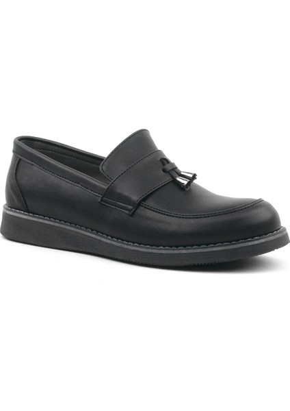 Siyah Mat Loafer Klasik Çocuk Ayakkabısı