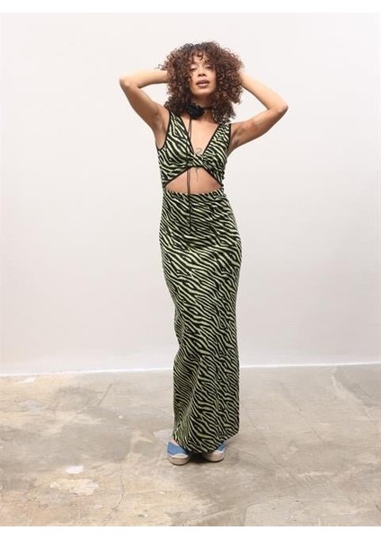 Bellatrix Cut Out Jakarlı Elbise 2677-8