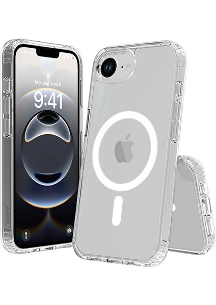 Apple iPhone 16E Uyumlu Magneticsafe Şeffaf Silikon Kılıf