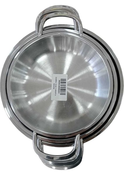 3 Lü Çelik Sole Tava Yumurta Sahan Seti Kapsül Tabanlı 16CM ,18CM ,20 cm