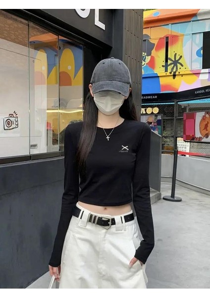 Uzun Kollu Ribbon Baskı Bluz Crop fiyatları