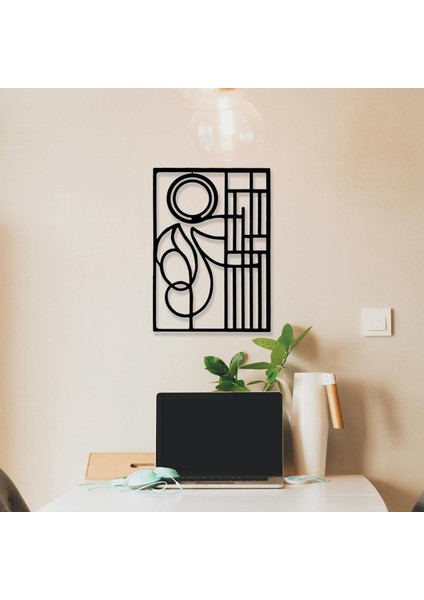 " Geoshadow " Modern Geometrik Soyut Siyah Metal Duvar Dekorasyon Tablo