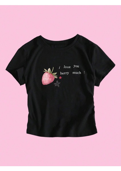 Pink Strawberry Fruit Siyah Body Crop