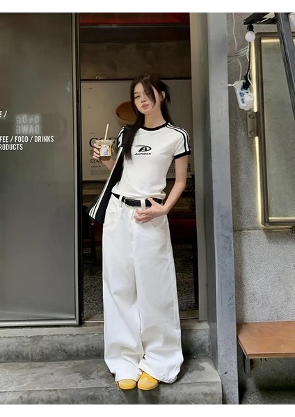 Achock Baskılı Şeritli Bluz Body Crop fiyatları