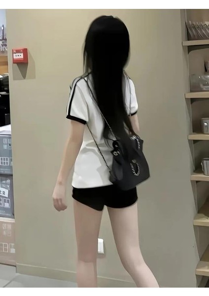 Achock Baskılı Şeritli Bluz Body Crop fırsatları