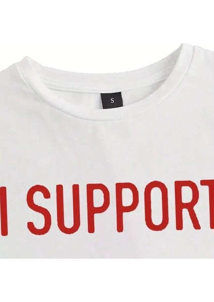 Kemer Boy Slogan Baskılı Crop Bluz modelleri