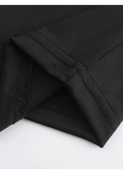 Uzun Kollu Sırt Baskı Gothic Bluz Crop