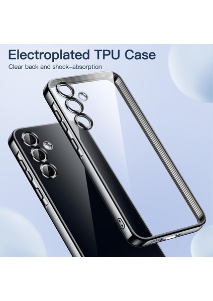 Samsung Galaxy S25 Plus Kılıf Tam Kamera Korumalı Metalik Parlak Renkli Kenarlı Lensli Yumuşak Silikon Arkası Şeffaf fiyatları