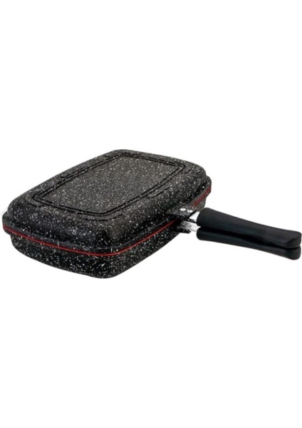 Falez Döküm 34CM Granit Çift Taraflı Et ve Balık Tavası - Double Grill