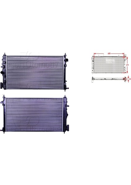 Su Radyatörü Mekanik mt 680X379X26 – 1300293 Autolux – Opel Insignia 2.8 08 ve Sonrası Uyumlu
