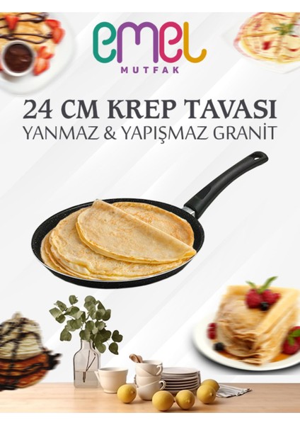 24 cm Granit Krep Tavası