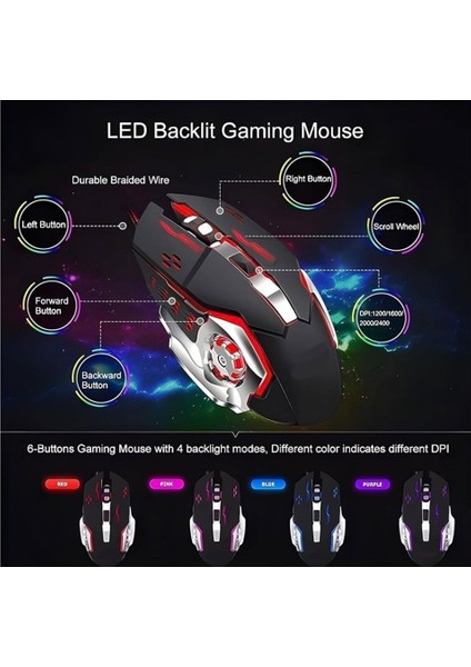 Gmx7 2400 Dpı Rgb Gaming Mouse