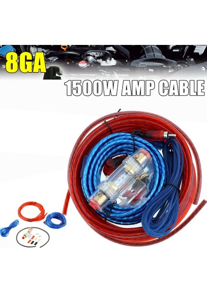 1500W Araba Amplifikatör Kurulum Kablo Demeti Kiti 8ga Ses Amplifikatörü Subwoofer Güç Kablosu (Yurt Dışından)