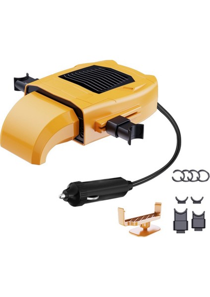 Elektrikli Araç Isıtıcısı 12V Soğutma ve Isıtma Fanı Kontrol Paneli Koltuk-Isıtıcı 150W 360 Derece Ayarlanabilir (Sarı) (Yurt Dışından)