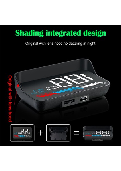 M7 Gps Hud Araba Obd2 Head Up Display Hız Göstergesi Obd Araç Bilgisayarı Aşırı Hız Uyarısı (Yurt Dışından)