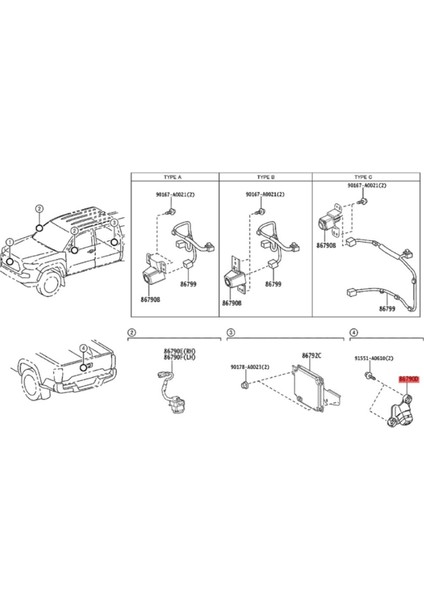Toyota Tacoma 2008-2013 Için Araba Arka Görüş Geri Görüş Kamerası Montajı 86790-04010 Bagaj Kapağı Park Yardım Kamerası 86790-04020 (Yurt Dışından)