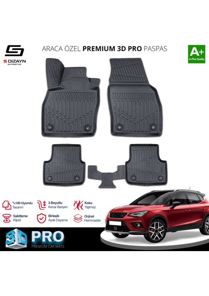 Seat Arona 3D Pro Havuzlu Paspas 2017 Üzeri A+ Kalite