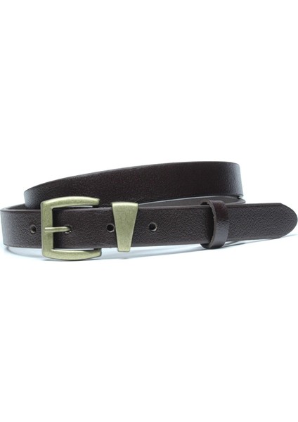 Hakiki Deri Antik Sarı Tokalı Kadın Kemeri 2,5cm Acı Kahverengi modelleri