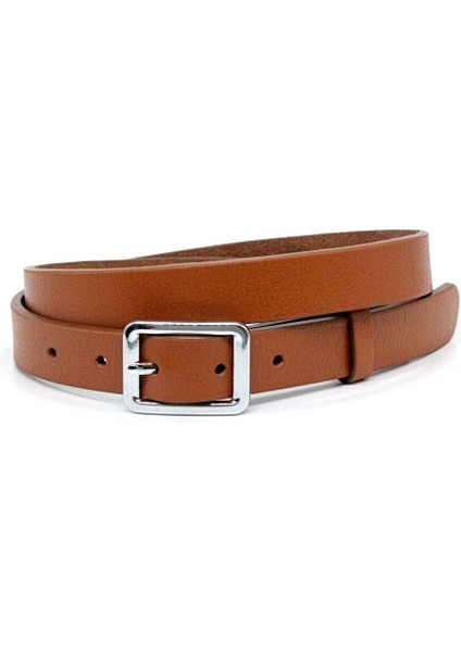 Hakiki Deri Kadın Kemeri 2,5cm Taba