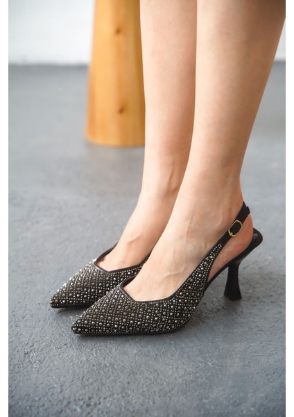 Kadın Ricors Taşlı Topuklu Ayakkabı - Siyah fiyatları