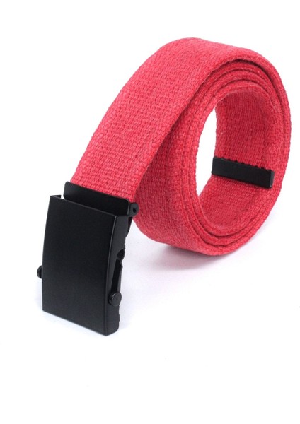 Unisex Siyah Tokalı Kolon Kemeri 4cm Kırmızı