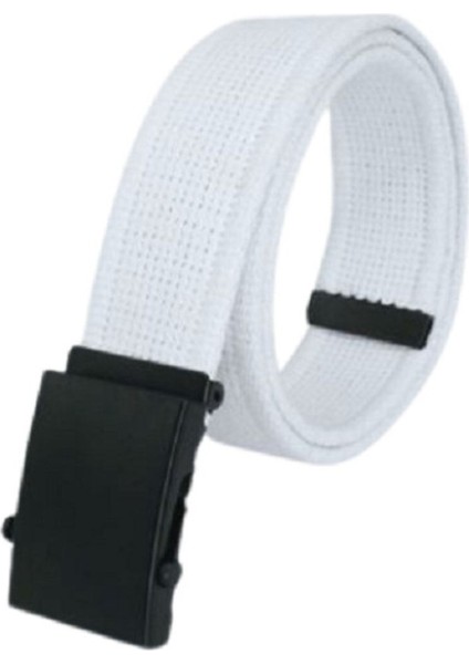 Unisex Siyah Tokalı Kolon Kemeri 4cm Beyaz