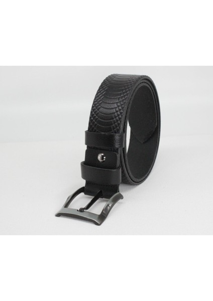 Hakki Deri Desenli Erkek Kot Kemeri 4,5 cm