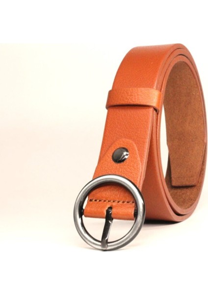 Hakki Deri Yuvarlak Toka Kadın Kemeri 3cm Taba fiyatları