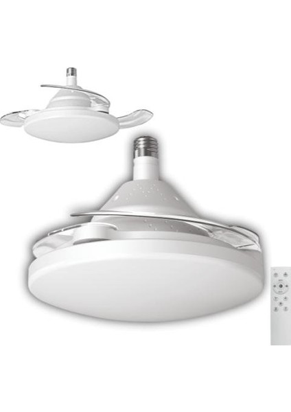 CT-1156 Dolunay 3 Renk Modlu Kumandalı Dimlenebilir Hayalet Pervaneli 72W Ampul
