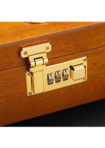 Kahverengi Camlı Humidor Şifreli Puro Kutusu RD29KHV