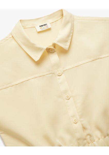 Beli Lastikli Modal Karışımlı Kolsuz Crop Gömlek