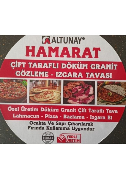Altunay Hamarat Çift Taraflı Granit Kaplı 35 cm Döküm Gözleme-Grill Tava modelleri