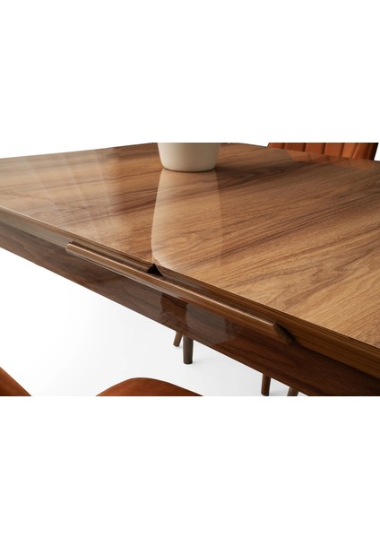 Ortadan Açılır Büyüyen Yemek Masası Ceviz 90 x 160 cm Hazar