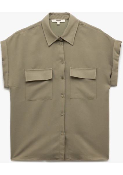 Modal Kumaş Kısa Kollu Klasik Yaka Cep Detaylı Gömlek modelleri