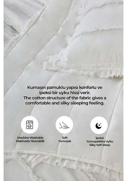 Pamuklu Echos Yatak Örtüsü Takımı Günlük Tek Kişilik 2 Parça Dolgulu El Işi