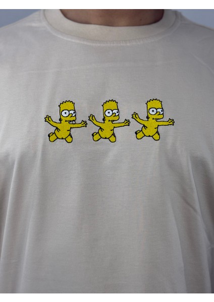 Oversize Ünisex Simpson Nakışlı T-Shirt fırsatları