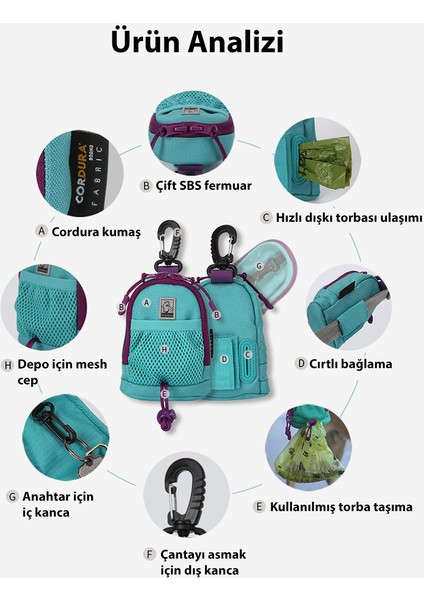 Cordura Kumaşlı, Siyah Dışkı Torbası Çantası indirimleri