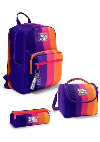 Renkli Çizgili 3’lü Okul Çanta Seti SET0123674