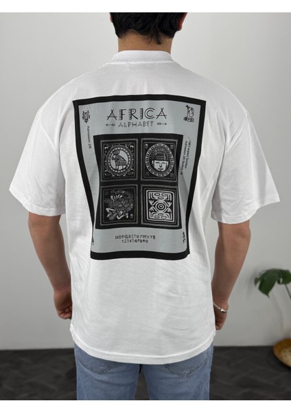 T&m Vertino Mitoloji Baskılı Oversize Beyaz T-Shirt